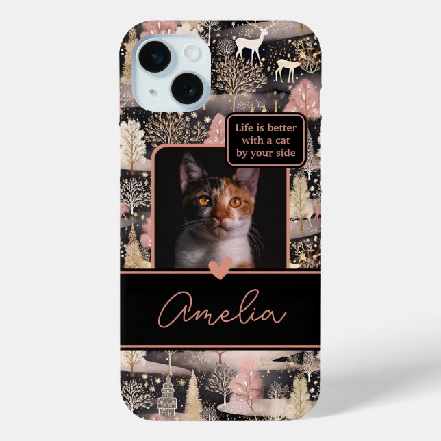 Personalised Photo Collage Modern Christmas Case-Mate iPhone Case (Back)