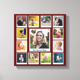 Personalised Photo Collage Modern Family Keepsake Canvas Print
