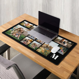 Personalised Photo Collage Monogram Desk Mat