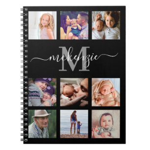 Personalised Photo Collage Monogram Name Notebook