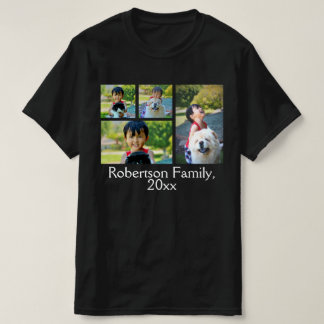 Personalised Photo Collage Montage on Dark T-Shirt