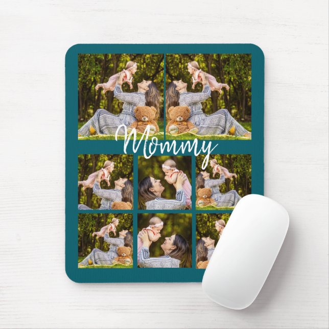Personalised Photo Collage Mousepad – Custom Gift  (With Mouse)