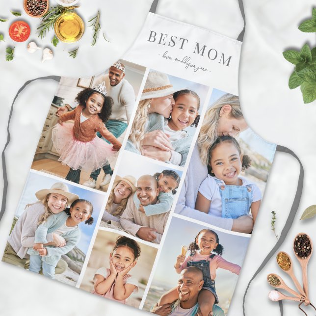 Personalised Photo Collage Mum Apron (Personalized Photo Collage Mom Apron)