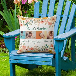 Personalised Photo Collage Nana Grandma's Garden  Cushion
