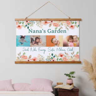 Personalised Photo Collage Nana Grandma's Garden Hanging Tapestry
