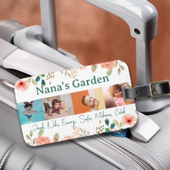 Personalised Photo Collage Nana Grandma's Garden  Luggage Tag (Personalized Photo Collage Nana Grandma's Garden Luggage Tag)