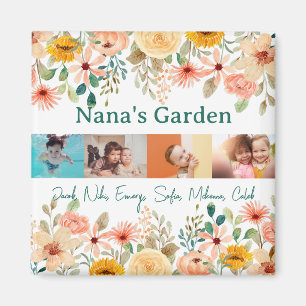 Personalised Photo Collage Nana Grandma's Garden  Magnet