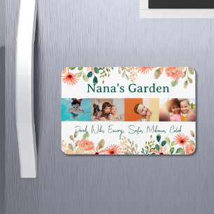 Personalised Photo Collage Nana Grandma's Garden Magnet