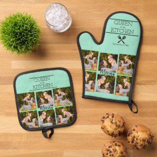 Personalised Photo Collage Oven Mitt & Pot Holder Oven Mitt & Pot Holder Set