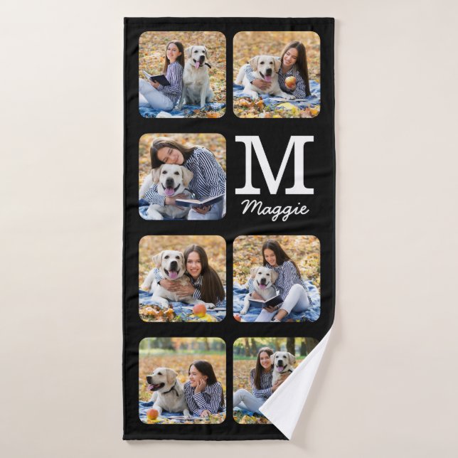 Personalised Photo Collage Pet Lover Dog Bath Towel (Bath Towel)