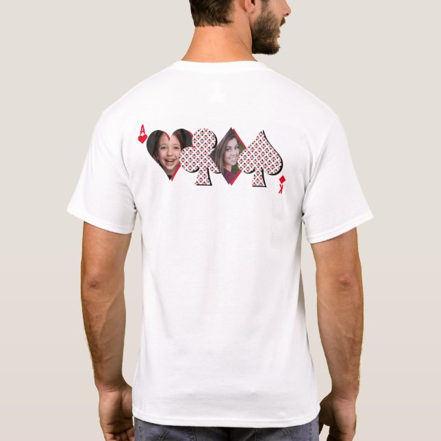 Personalised Photo Collage Playing Card Poker T-Shirt (Back)