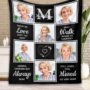 Personalised Photo Collage Remembrance Memorial  Fleece Blanket