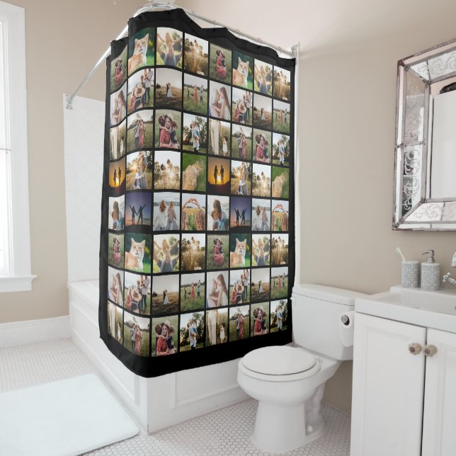 Personalised Photo Collage Shower Curtain (In Situ)