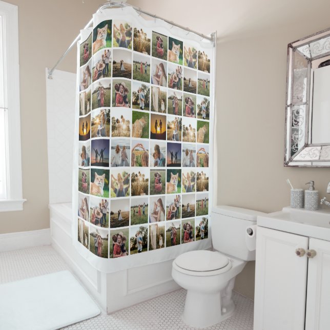 Personalised Photo Collage Shower Curtain (In Situ)