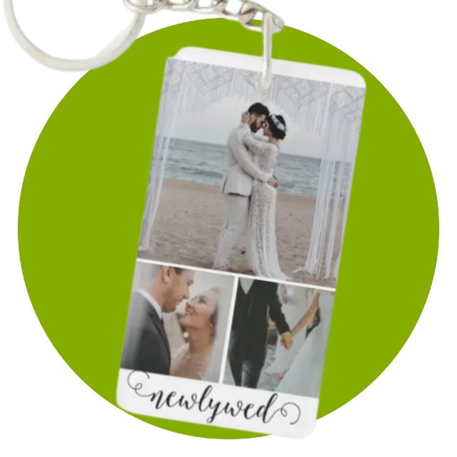 Personalised Photo Collage with Custom Text Key Ring (Creator Uploaded)