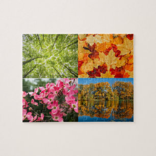 Personalised Photo Collage with Four Customisable Jigsaw Puzzle
