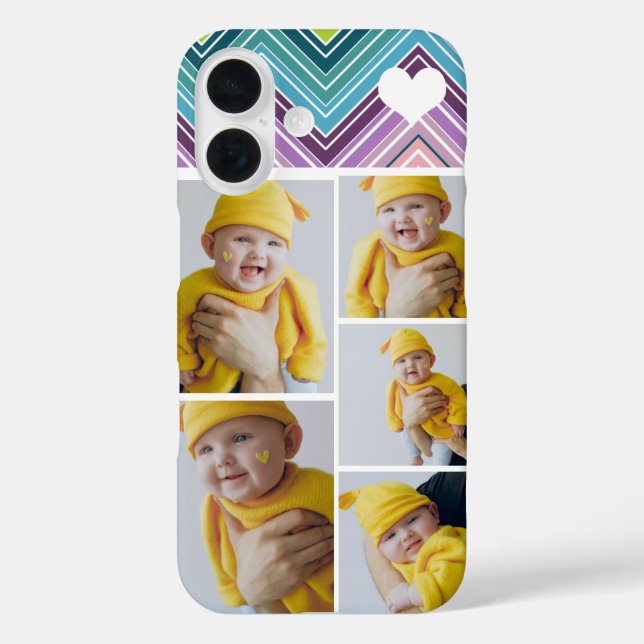 Personalised Photo Collage With Heart Case-Mate iPhone Case (Back)