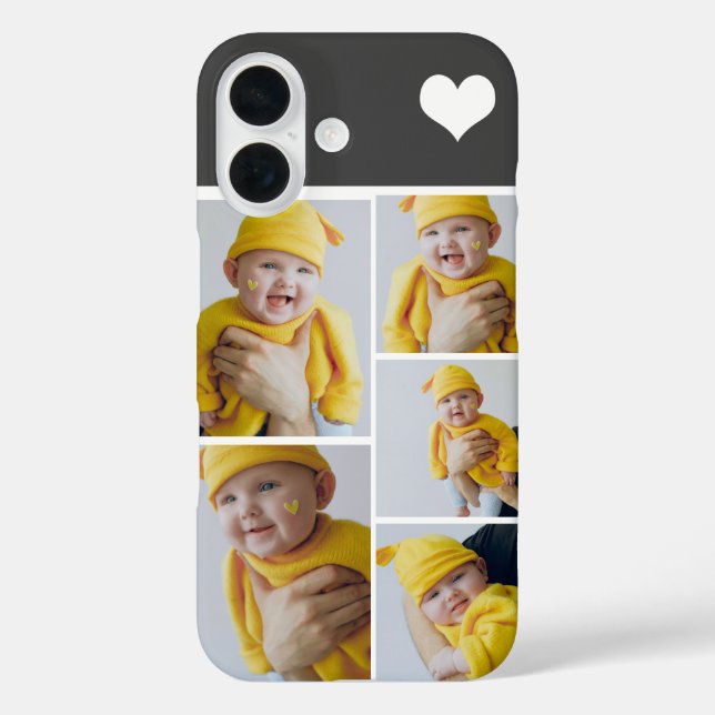 Personalised Photo Collage With Heart Case-Mate iPhone Case (Back)