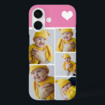 Personalised Photo Collage With Heart iPhone 16 Case<br><div class="desc">Make a Personalised Photo keepsake phone case with love heart detail from Ricaso - add your own photographs - photo collage keepsake gifts

available for many styles - choose your option in the drop down menu</div>