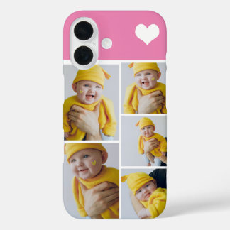 Personalised Photo Collage With Heart iPhone 16 Case