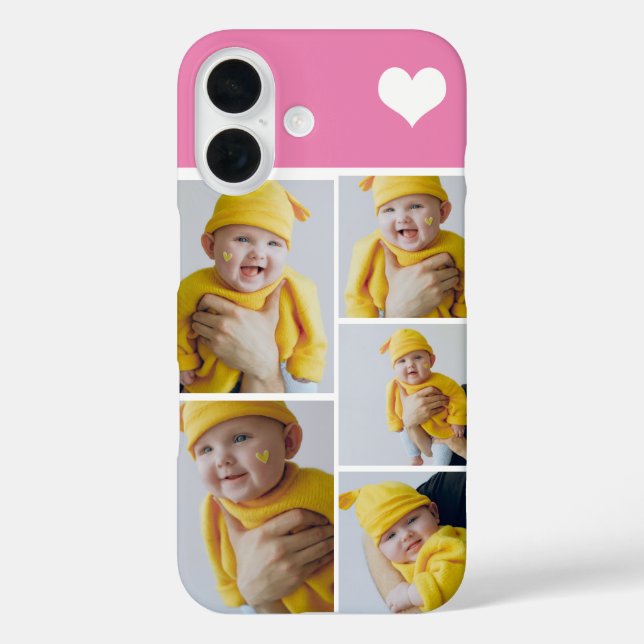 Personalised Photo Collage With Heart Case-Mate iPhone Case (Back)