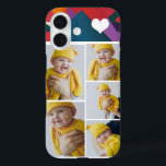 Personalised Photo Collage With Heart iPhone 16 Case<br><div class="desc">Make a Personalised Photo keepsake phone case with love heart detail from Ricaso - add your own photographs - photo collage keepsake gifts

available for many styles - choose your option in the drop down menu</div>