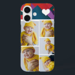 Personalised Photo Collage With Heart iPhone 16 Case<br><div class="desc">Make a Personalised Photo keepsake phone case with love heart detail from Ricaso - add your own photographs - photo collage keepsake gifts

available for many styles - choose your option in the drop down menu</div>