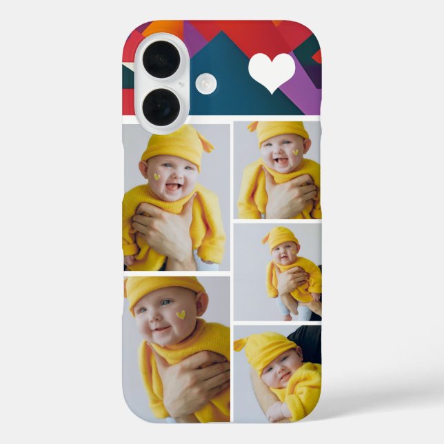Personalised Photo Collage With Heart Case-Mate iPhone Case (Back)