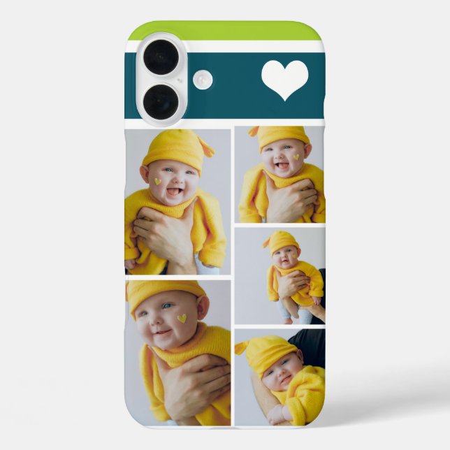 Personalised Photo Collage With Heart Case-Mate iPhone Case (Back)