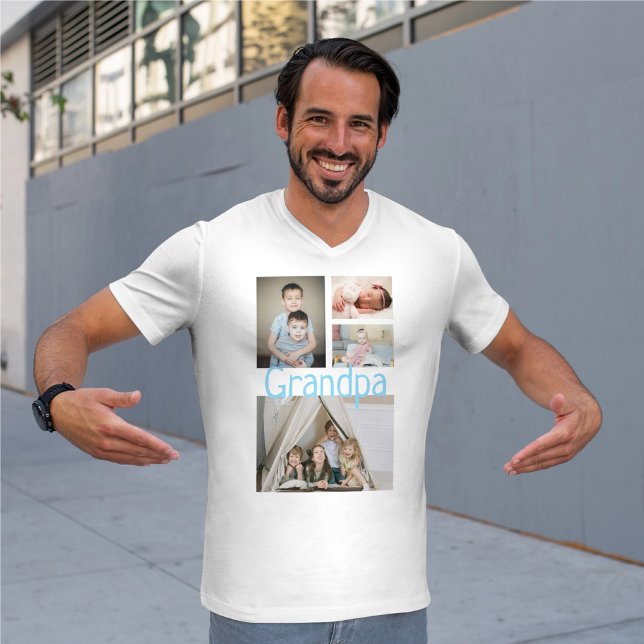 Personalised Photo Collage With Text T-Shirt (Personalized Photo Collage With Text T-Shirt by Ricaso. Add 4 photos and text)