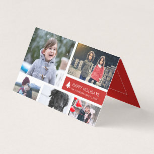 Personalised Photo Collage Xmas Red Stripes