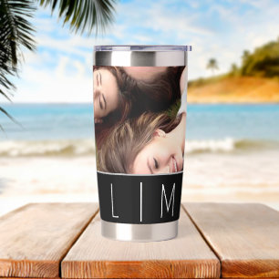 Personalised photo colour block insulated tumbler