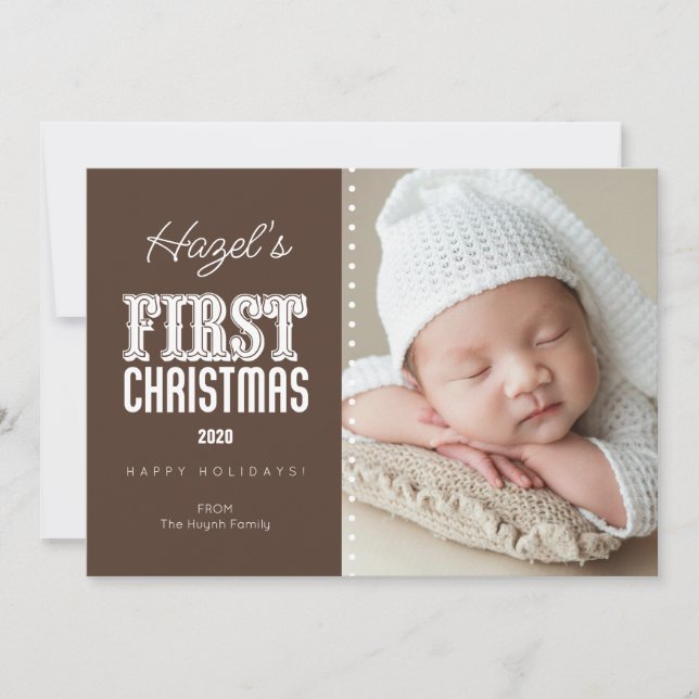 Personalised Photo & Colour First Christmas Card (Front)