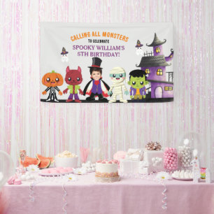 Personalised Photo Costume Party Halloween Kids  Banner