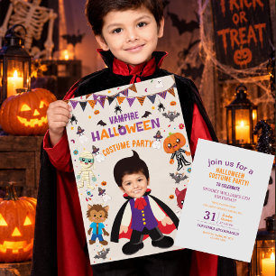 Personalised Photo Costume Party Halloween Kids  Invitation