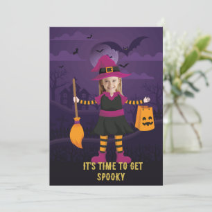 Personalised Photo Costume Party Halloween Kids  Invitation