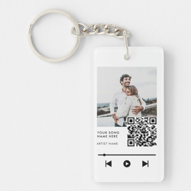 Personalised Photo Couple Love Song Key Ring (Front)