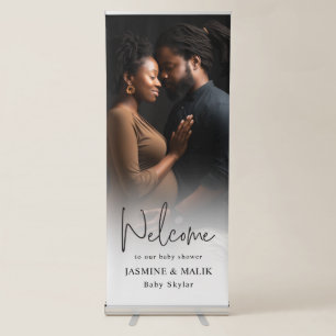 Personalised Photo Couple’s Baby Shower Pull Up Retractable Banner