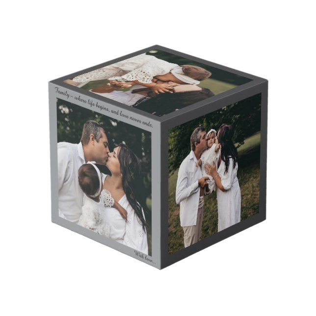 Personalised Photo Cube-Custom Photos,Text & Quote Cube (Front Angled)