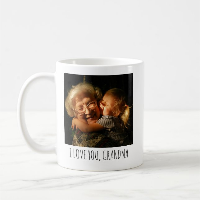 Personalised Photo Cup Custom Text Grandma Picture (Left)