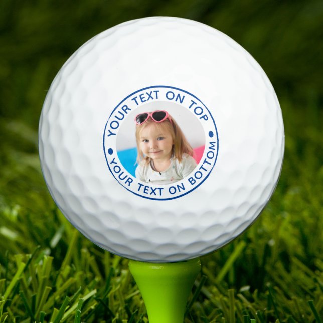 Personalised Photo Custom Blue Text Golf Balls (Creator Uploaded)