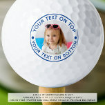 Personalised Photo Custom Blue Text Golf Balls<br><div class="desc">Easily create a unique, personalised golf ball with your photo and custom text for the golf enthusiast you know in your choice of colours (shown in blue). ASSISTANCE: For help with design modification or personalisation, colour change, transferring the design to another product or if you would like coordinating items, contact...</div>