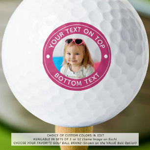 Personalised Photo Custom Colour and Text Golf Bal Balls
