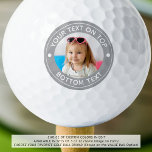 Personalised Photo Custom Colour and Text Golf Bal Golf Balls<br><div class="desc">Create a unique, personalised golf ball with your photo and custom text in your choice of colours for the golfer you know. The sample is shown in grey silver with white text. CHANGES: Change the grey background colour or text colour by clicking CUSTOMIZE FURTHER in the PERSONALIZE section. ASSISTANCE: For...</div>