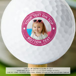 Personalised Photo Custom Colour and Text Golf Bal Golf Balls<br><div class="desc">Create a unique, personalised golf ball with your photo and custom text in your choice of colours for the golfer you know. The sample is shown in hot pink with white text. CHANGES: Change the background colour or text colour by clicking EDIT USING DESIGN TOOL in the PERSONALIZE section. ASSISTANCE:...</div>