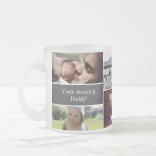 Personalised, Photo Custom Daddy Father's Day Frosted Glass Coffee Mug