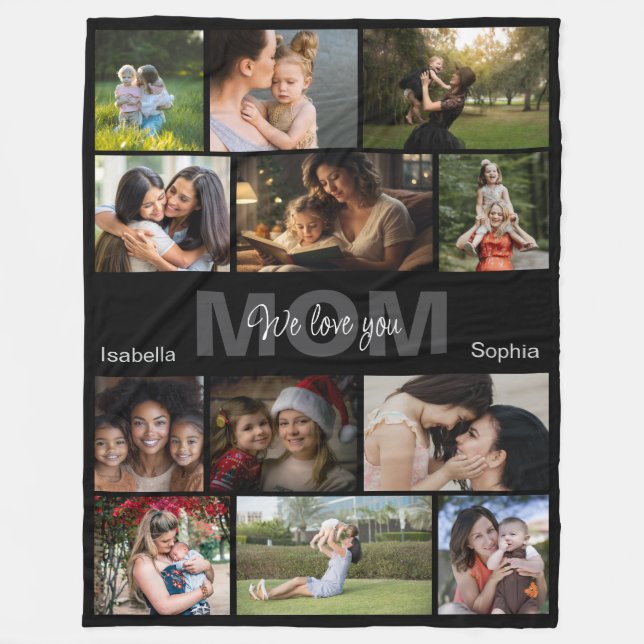 Personalised Photo, Custom Name Fleece Blanket (Front)