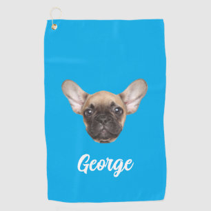 Personalised Photo Custom Pet Dog Cat Face Golfer Golf Towel