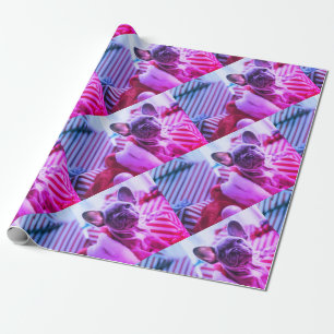 Personalised Photo Custom Purple Pink Wrapping Paper