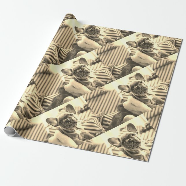 Personalised Photo Custom Sepia Wrapping Paper (Unrolled)